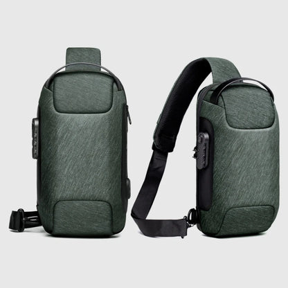 Sacoche pour homme en USB, bandoulière anti-vol, sac à bandoulière imperméable en oxford, sac de taille multifonction pour courtes voyages, sac messager de poitrine.