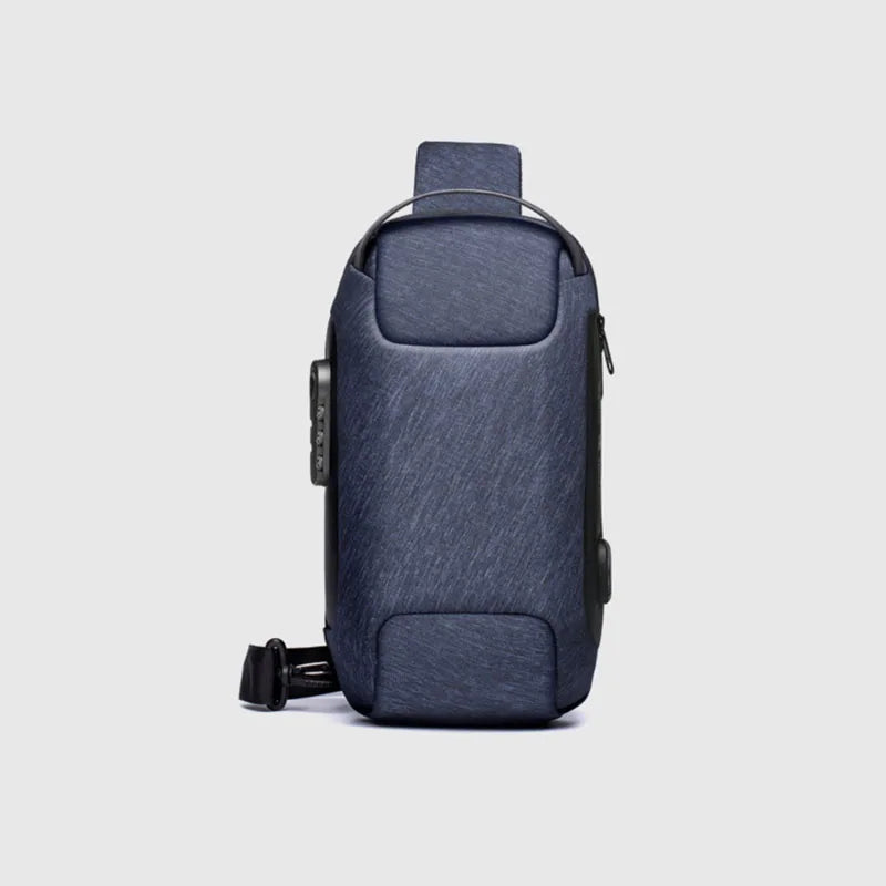 Sacoche pour homme en USB, bandoulière anti-vol, sac à bandoulière imperméable en oxford, sac de taille multifonction pour courtes voyages, sac messager de poitrine.