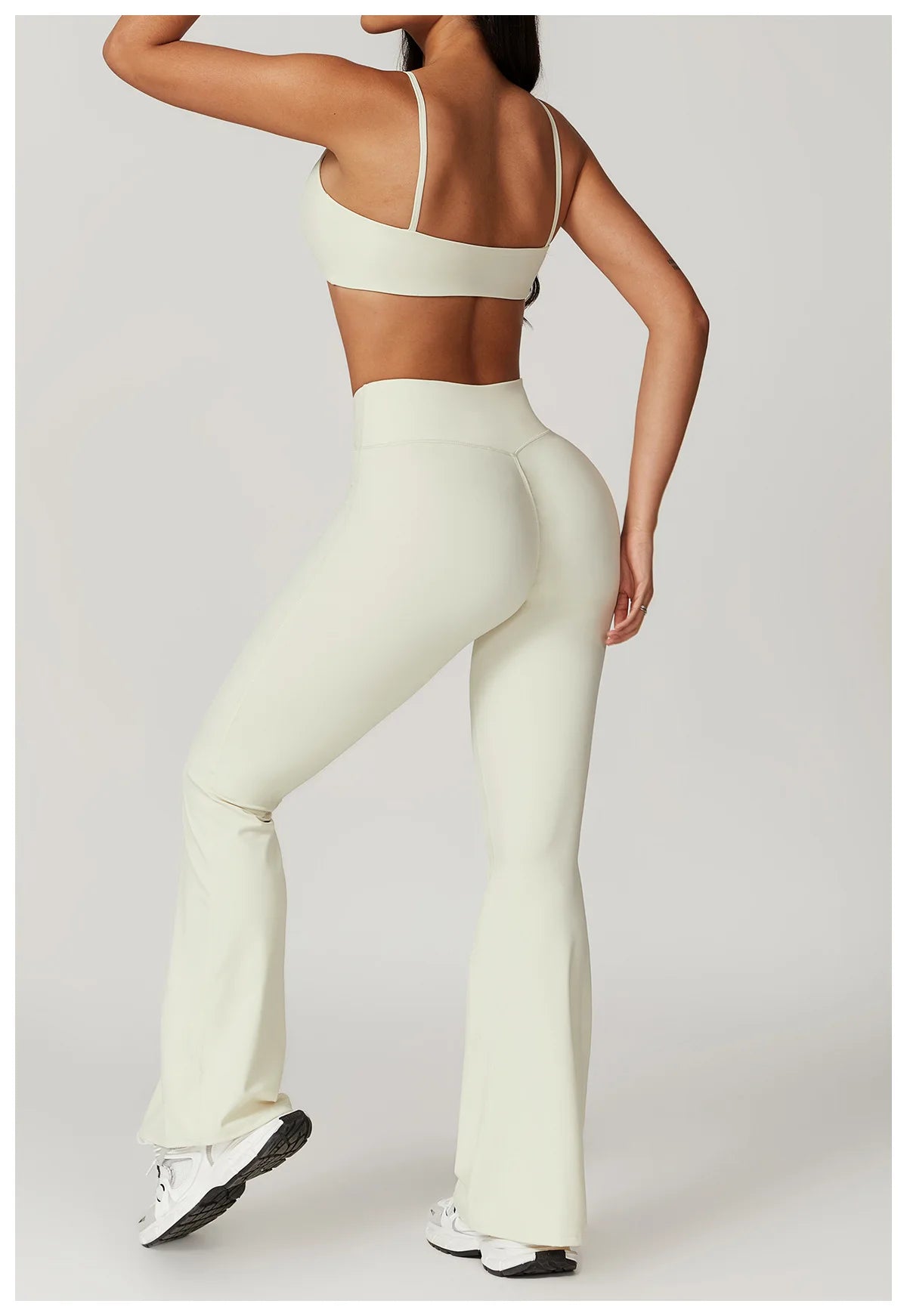 Ensemble de vêtements de sport pour femmes 2 pièces - Costume de sport - Vêtements d'entraînement - Haut court à manches courtes - Leggings taille haute - Vêtements de fitness.