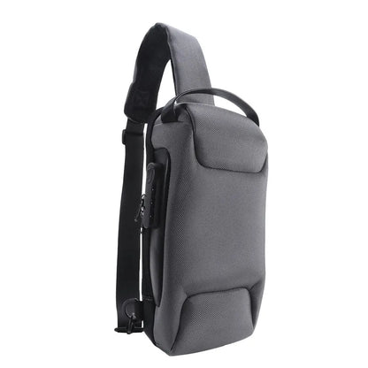 Sacoche pour homme en USB, bandoulière anti-vol, sac à bandoulière imperméable en oxford, sac de taille multifonction pour courtes voyages, sac messager de poitrine.