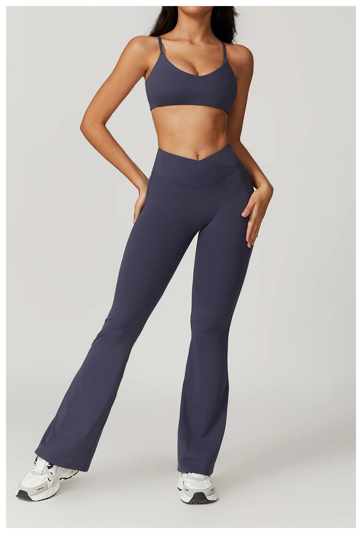 Ensemble de vêtements de sport pour femmes 2 pièces - Costume de sport - Vêtements d'entraînement - Haut court à manches courtes - Leggings taille haute - Vêtements de fitness.