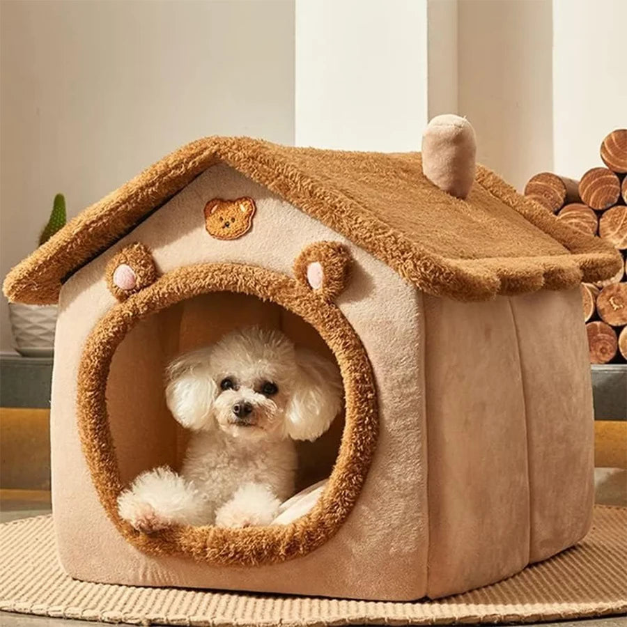 Maison pour animaux pliable, maison pour chats amovible et lavable, cave pour chiots, canapé, lit pour animaux de compagnie, maison pour chiens très petits et chats petits et moyens.