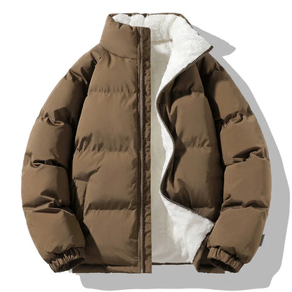 Manteau parka épais et chaud pour hommes, intérieur en polaire, 2024, veste en coton unie avec col montant, taille 4XL.