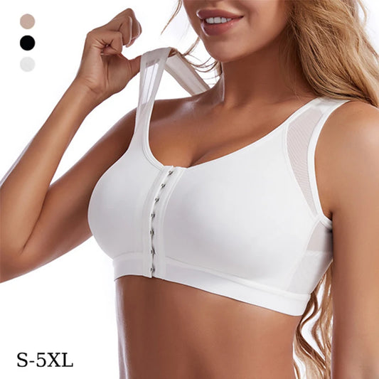 Soutien-gorge correcteur de posture à fermeture frontale Soutien-gorge push up dos croisé pour femmes Sous-vêtements antichocs Soutien-gorge de sport Fitness S-5XL