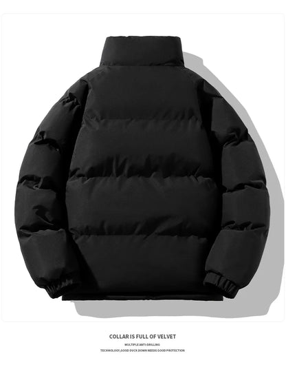 Manteau parka épais et chaud pour hommes, intérieur en polaire, 2024, veste en coton unie avec col montant, taille 4XL.