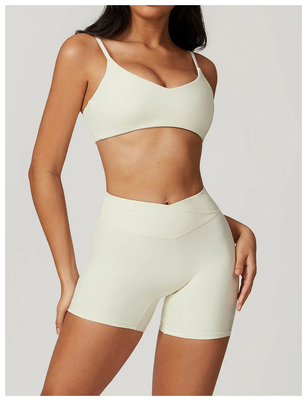 Ensemble de vêtements de sport pour femmes 2 pièces - Costume de sport - Vêtements d'entraînement - Haut court à manches courtes - Leggings taille haute - Vêtements de fitness.