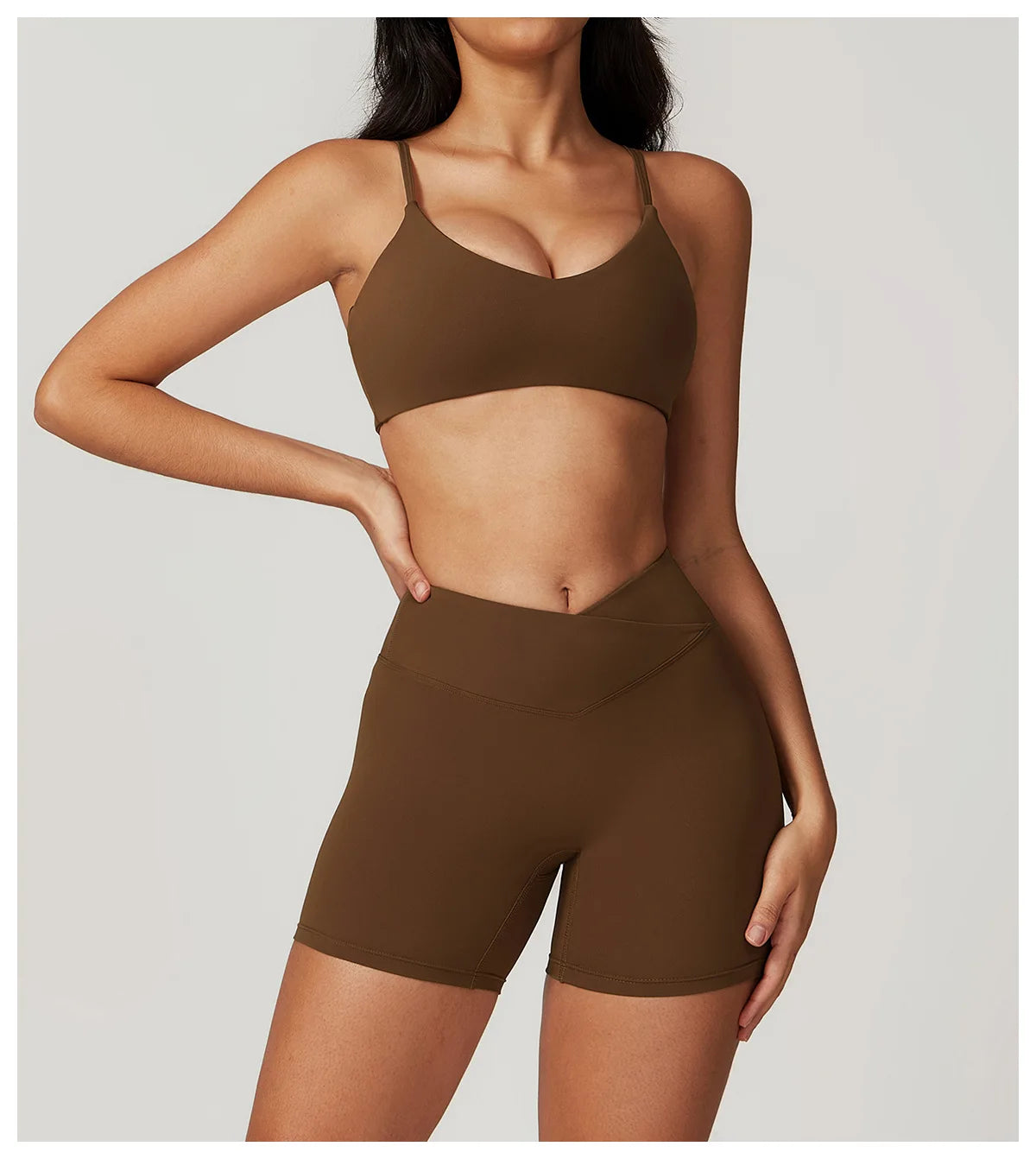 Ensemble de vêtements de sport pour femmes 2 pièces - Costume de sport - Vêtements d'entraînement - Haut court à manches courtes - Leggings taille haute - Vêtements de fitness.