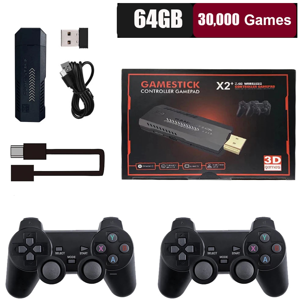 X2 Plus 256G 50000 Jeux GD10 Pro 4K Console de jeux vidéo rétro 3D HD avec manette sans fil TV 50 Émulateur Cadeaux pour enfants