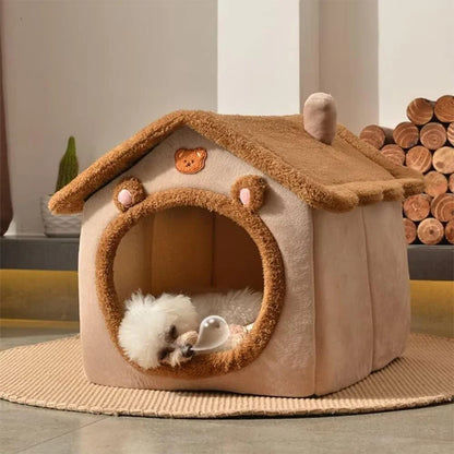 Maison pour animaux pliable, maison pour chats amovible et lavable, cave pour chiots, canapé, lit pour animaux de compagnie, maison pour chiens très petits et chats petits et moyens.