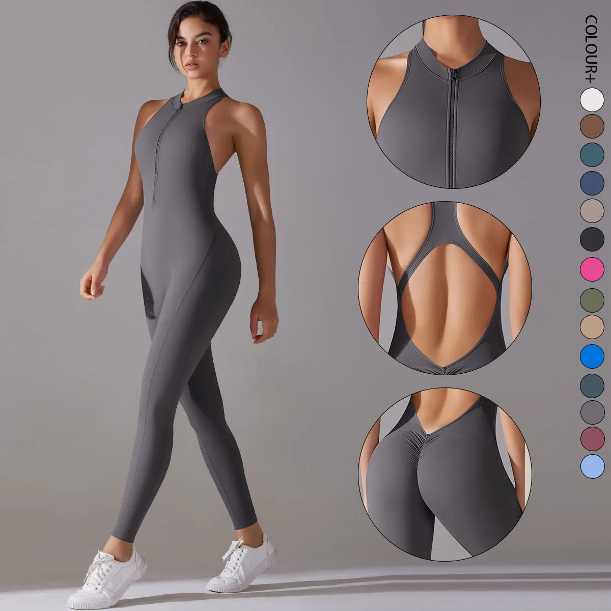 Body Femme Contrôle du Ventre Remontant de Fessiers Sports Shapewea Tenue de Fitness Combinaison de Yoga Vêtements de Sport pour Femme Push-Up.